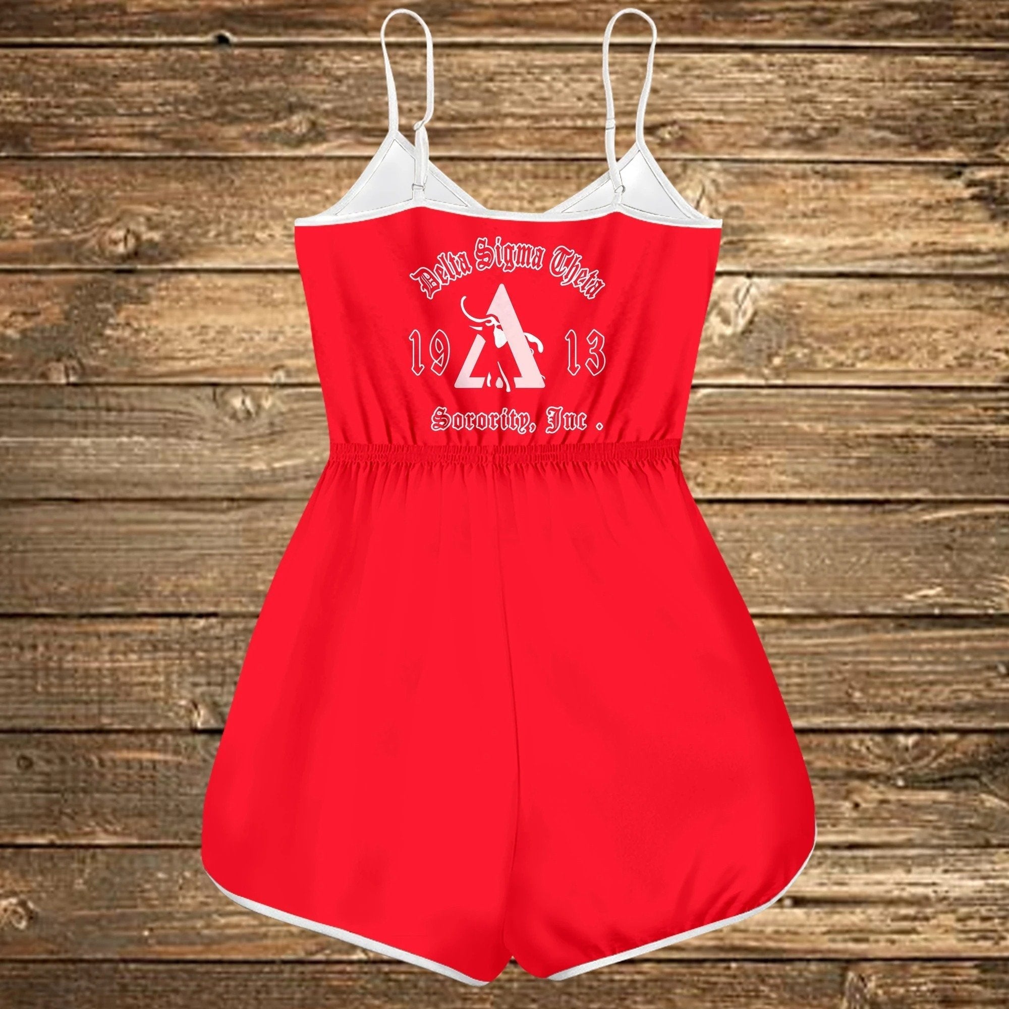 Sorority Romper - Elephant Delta Sigma Theta 1913 Red Romper