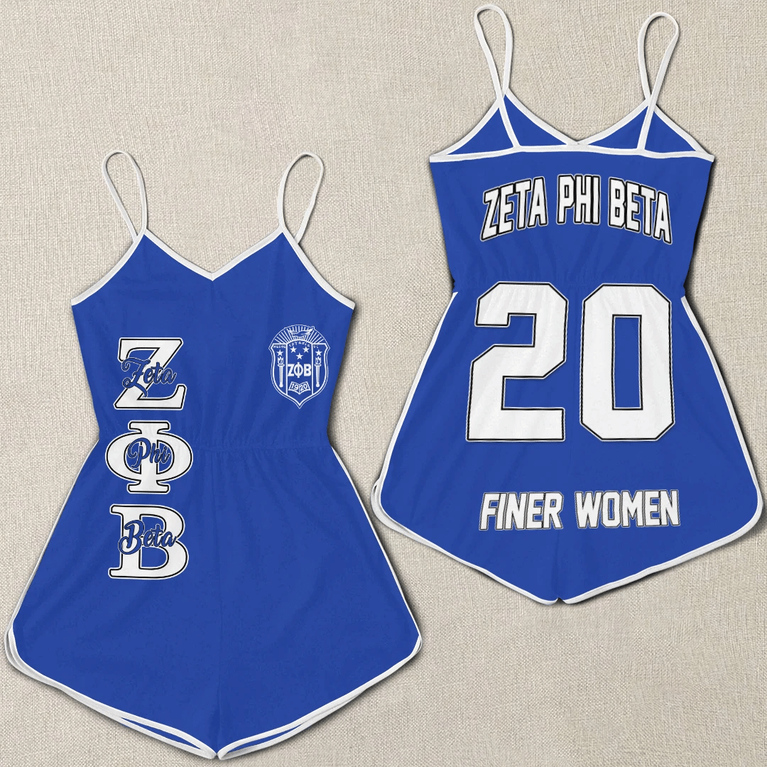 Sorority Romper - Zeta Phi Beta Blue Women Rompers