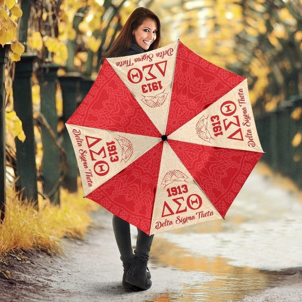 Sorority Umbrellas - Delta Sigma Theta Floral Hand Sign Umbrella