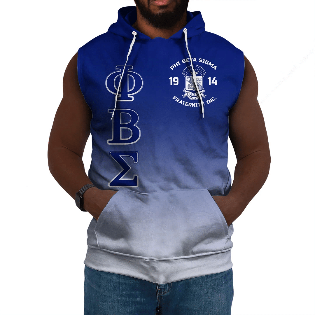 Fraternity Hoodie - Phi Beta Sigma Gradient Sleeveless Hoodie