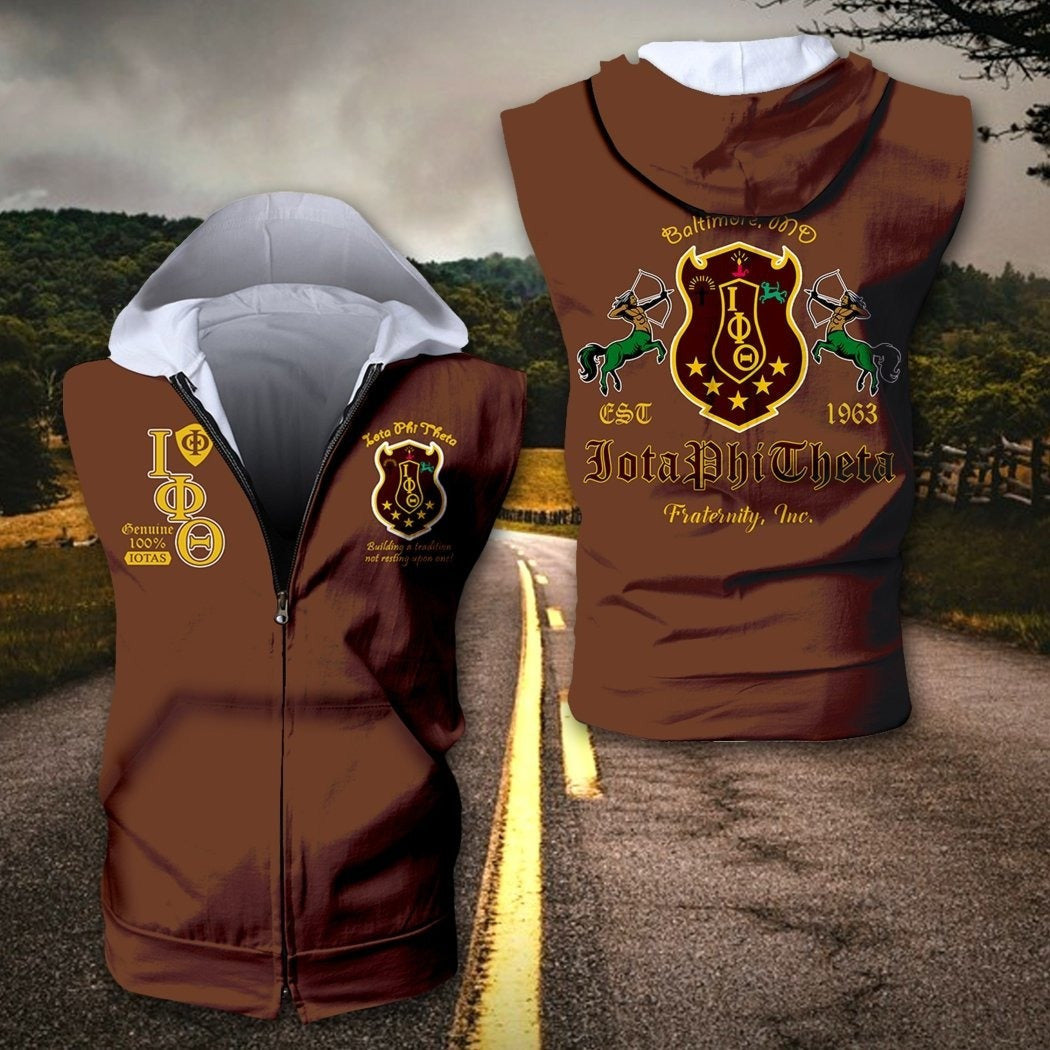 Fraternity Hoodie - Iota Phi Theta Baltimore Zipper Sleeveless Hoodie