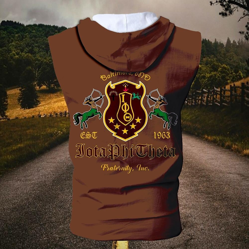 Fraternity Hoodie - Iota Phi Theta Baltimore Zipper Sleeveless Hoodie