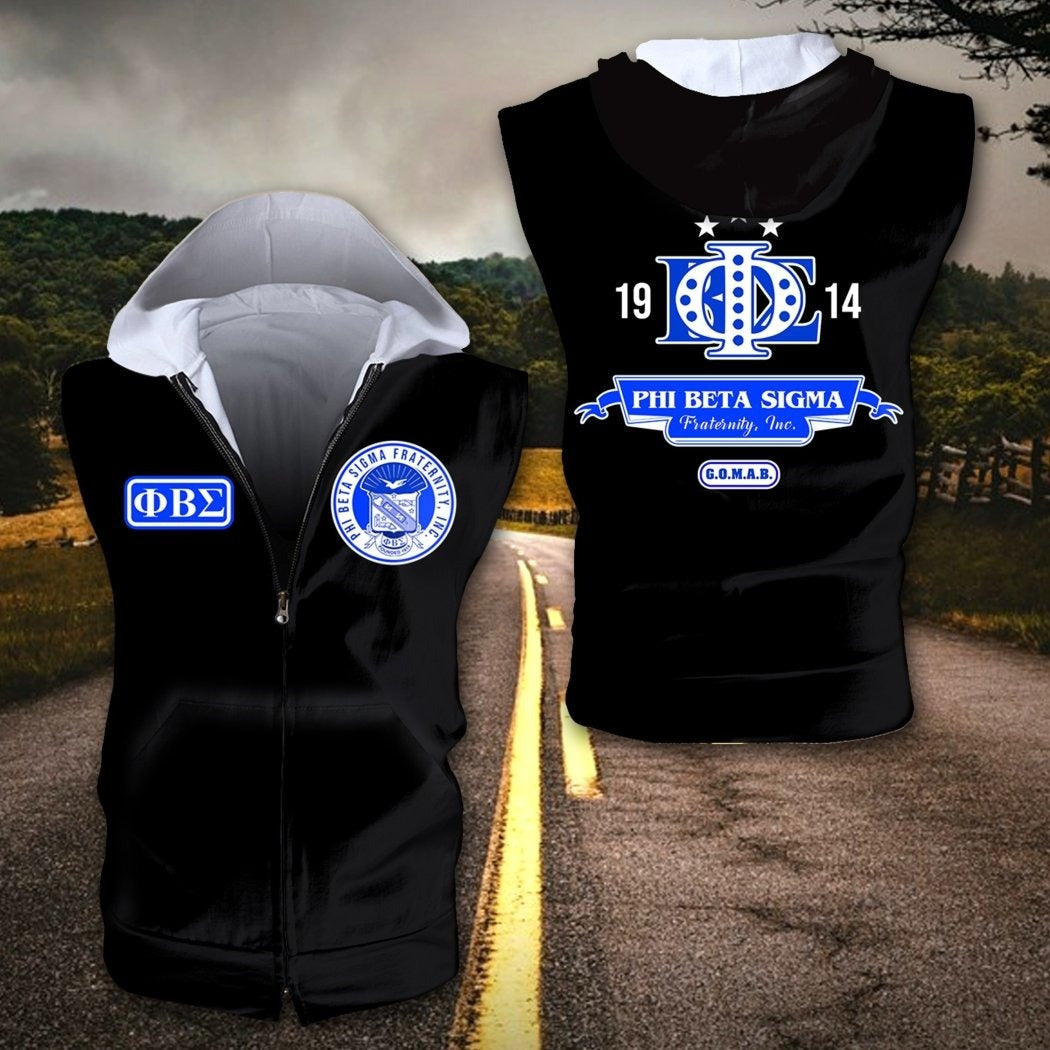 Fraternity Hoodie - Phi Beta Sigma Zipper Sleeveless Hoodie Toan Style