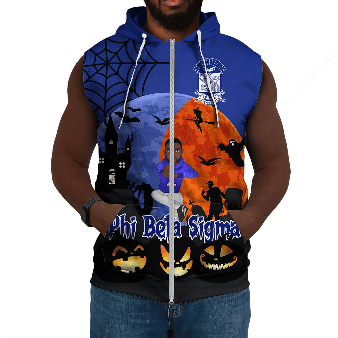 Fraternity Hoodie - Phi Beta Sigma Halloween Sleeveless Hoodie