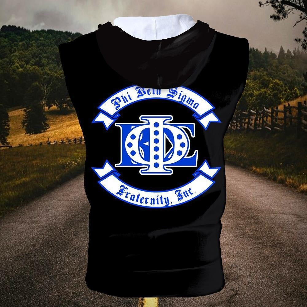 Fraternity Hoodie - PBS Phi Beta Sigma Fraternity Inc Zipper Sleeveless Hoodie