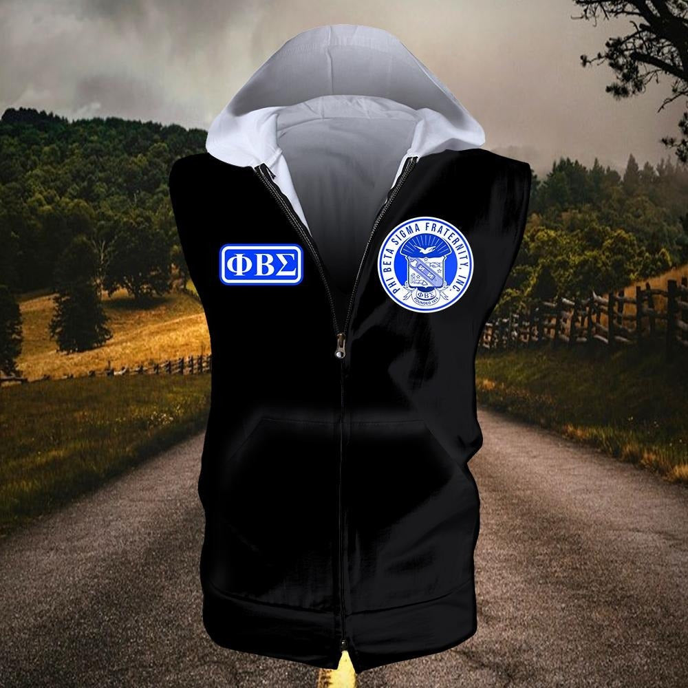 Fraternity Hoodie - Phi Beta Sigma Zipper Sleeveless Hoodie Toan Style