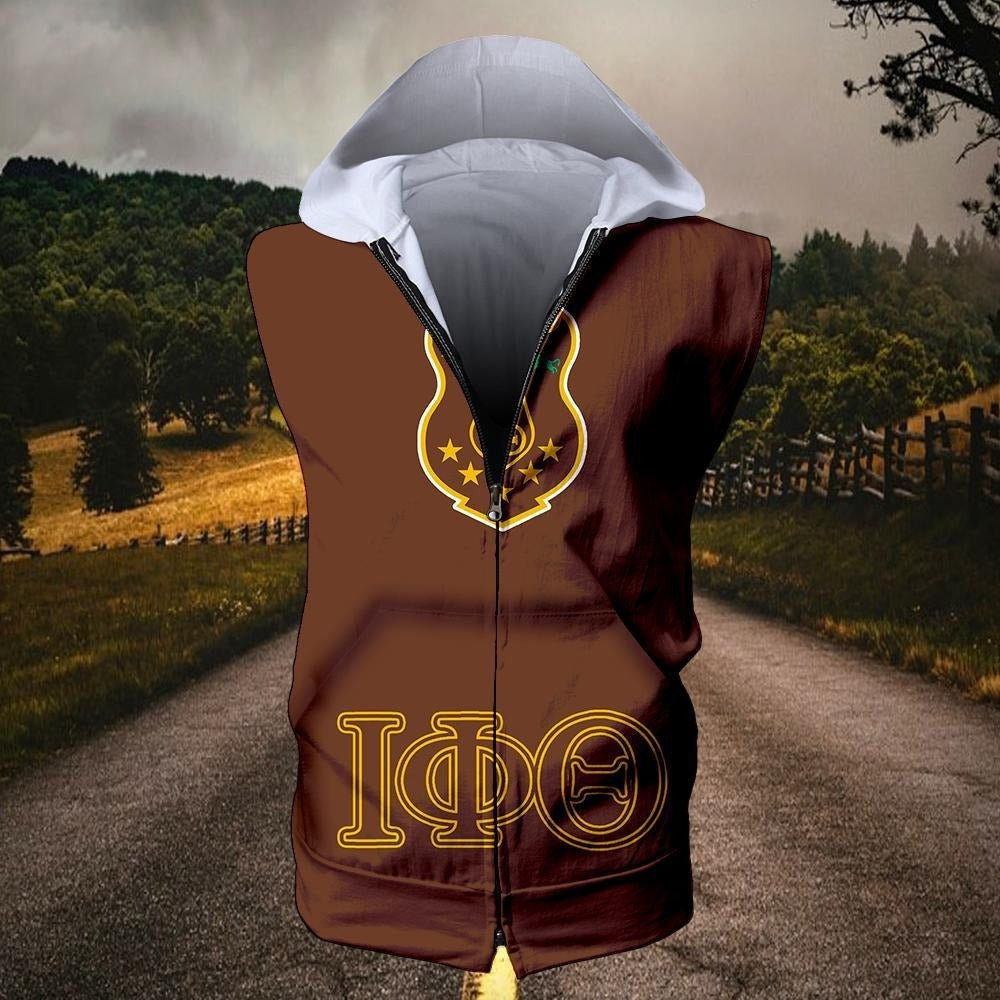 Fraternity Hoodie - Brotherhood Iota Phi Theta Zipper Sleeveless Hoodie