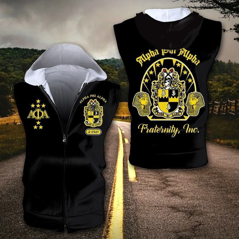 Fraternity Hoodie - Alpha Phi Alpha DevelOPs Leader Zipper Sleeveless Hoodie