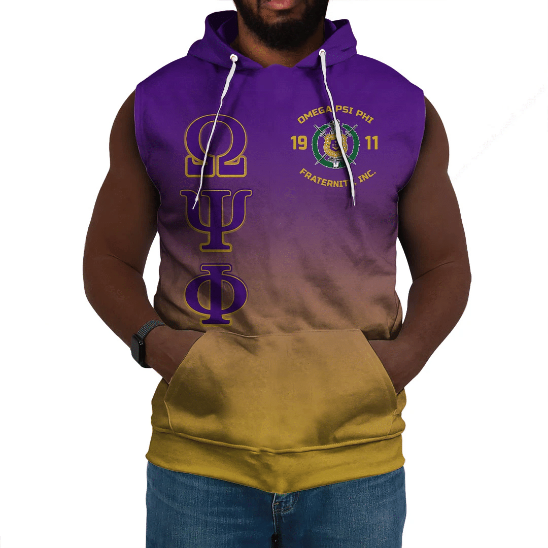 Fraternity Hoodie - Omega Psi Phi Gradient Sleeveless Hoodie