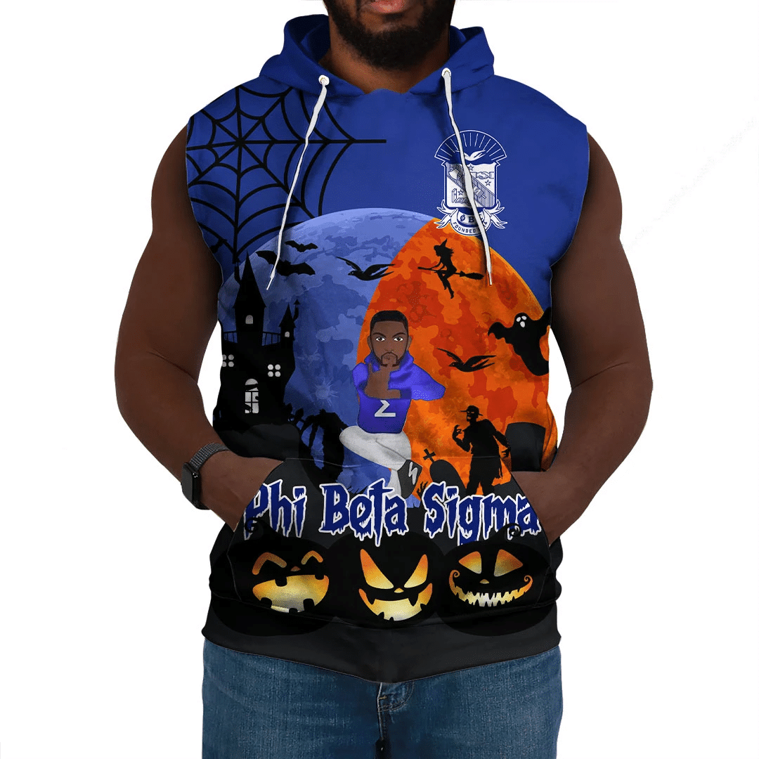 Fraternity Hoodie - Phi Beta Sigma Halloween Sleeveless Hoodie