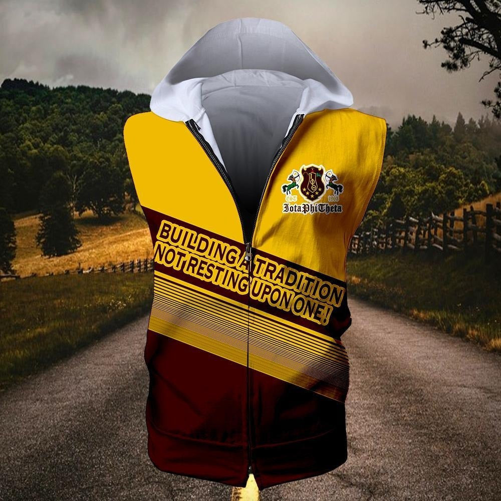 Fraternity Hoodie - Building A Tradition Iota Phi Theta Zipper Sleeveless Hoodie