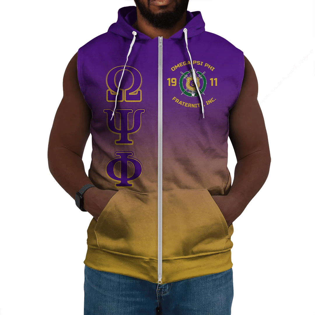 Fraternity Hoodie - Omega Psi Phi Gradient Sleeveless Hoodie