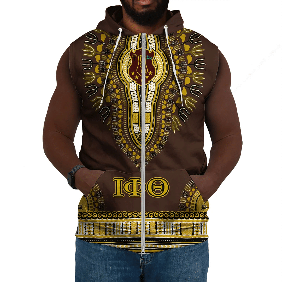 Fraternity Hoodie - Iota Phi Theta Dashiki Sleeveless Hoodie