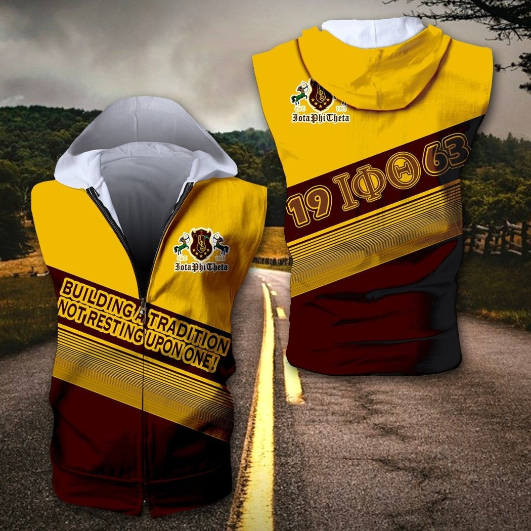 Fraternity Hoodie - Building A Tradition Iota Phi Theta Zipper Sleeveless Hoodie
