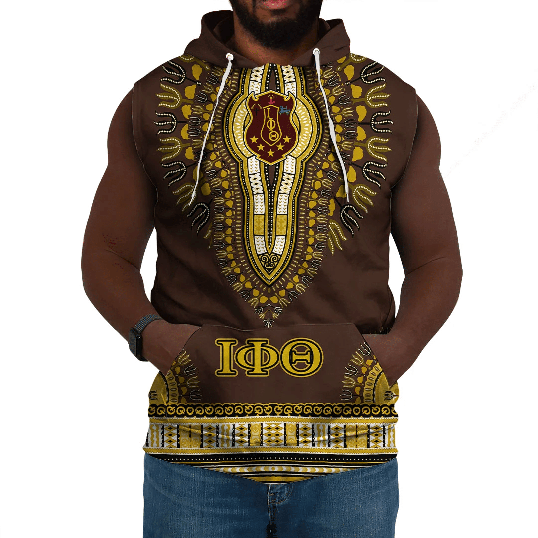 Fraternity Hoodie - Iota Phi Theta Dashiki Sleeveless Hoodie