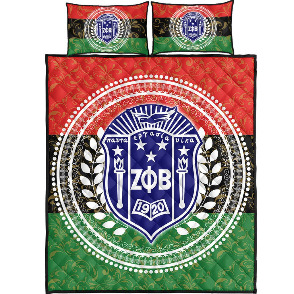 Pan Africa Zeta Phi Beta Quilt Bed Set Sorority