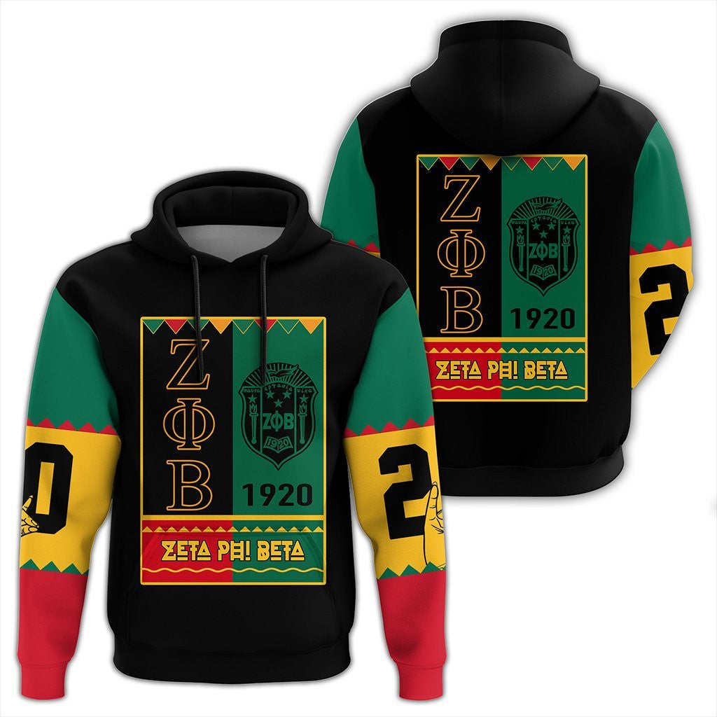Sorority Hoodie - Zeta Phi Beta Black History Month Pullover Hoodie