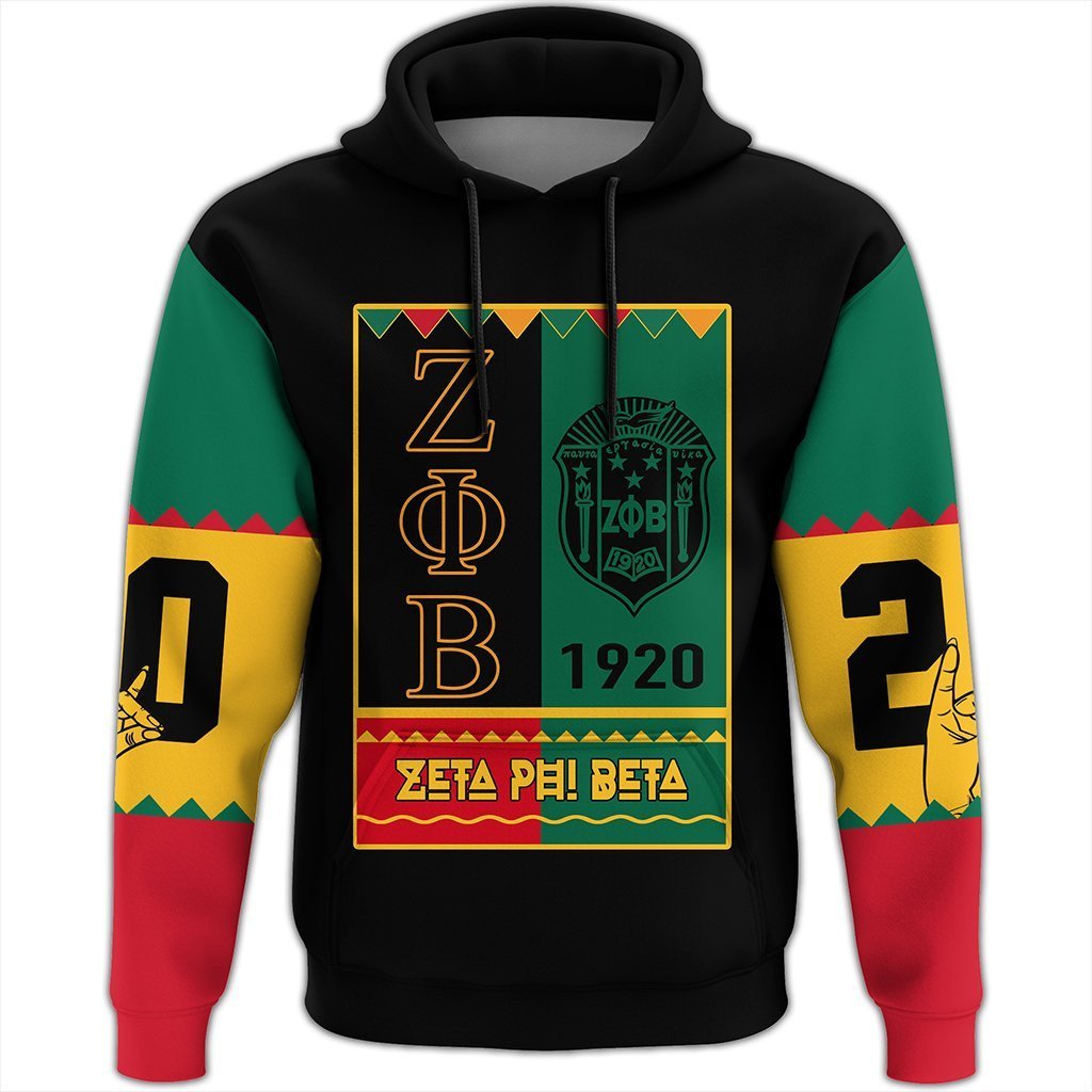 Sorority Hoodie - Zeta Phi Beta Black History Month Pullover Hoodie