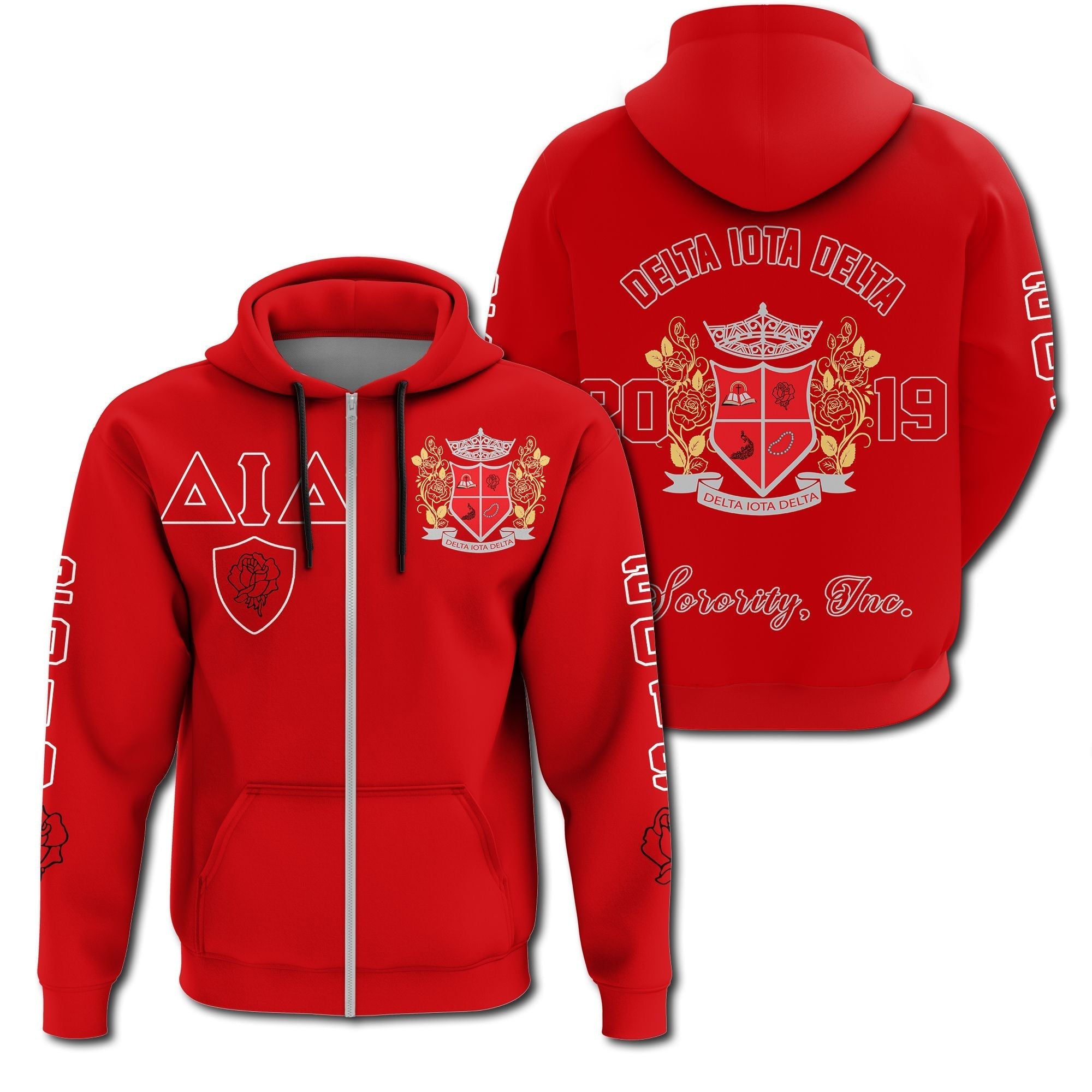 Sorority Hoodie - Delta Iota Delta Edsel Zip Hoodie
