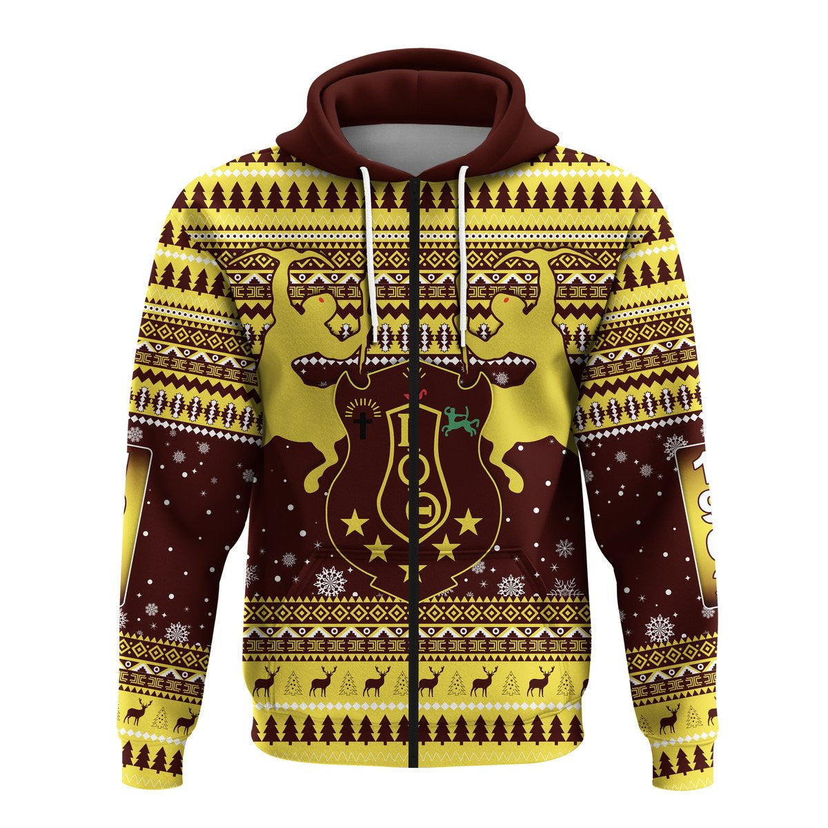Fraternity Hoodie - Iota Phi Theta African Pattern Christmas Zip Hoodie
