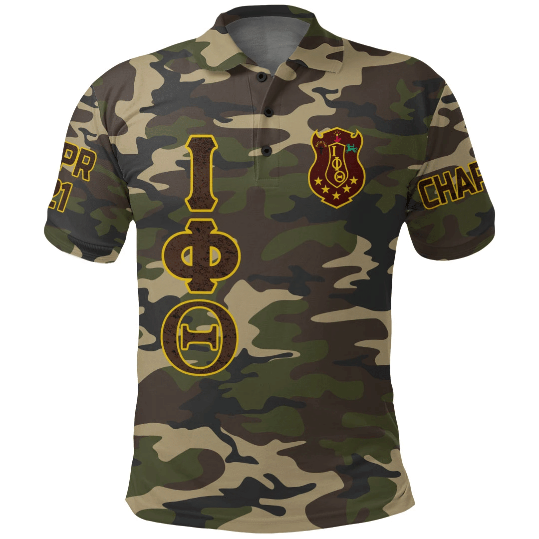 Fraternity Polo - Personalized Iota Phi Theta Camouflage Polo Shirts
