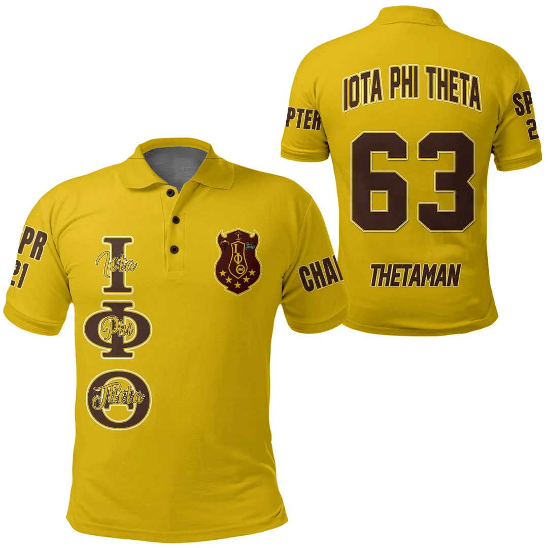 Fraternity Polo - Personalized Iota Phi Theta Gold Polo Shirts
