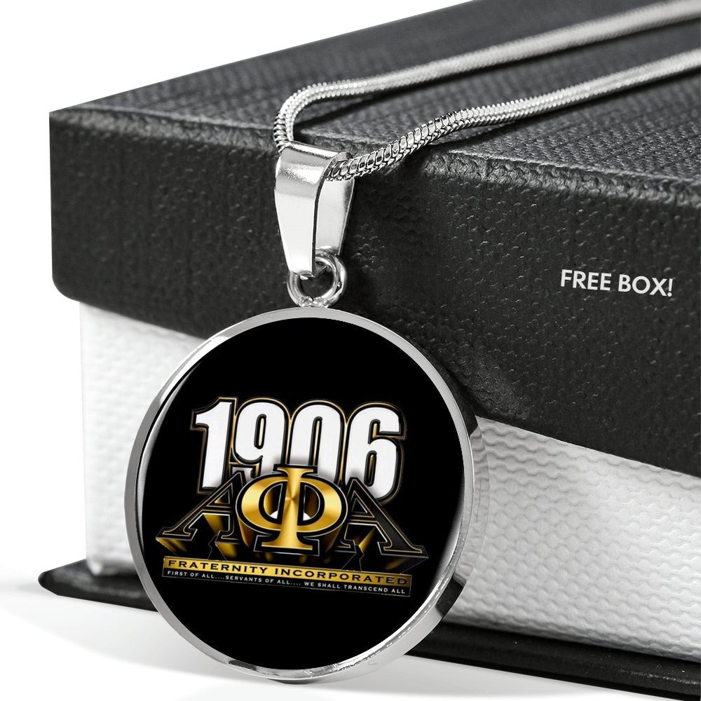 Fraternity Necklace - Personalized Alpha Phi Alpha 1906 Luxury Necklace Circle