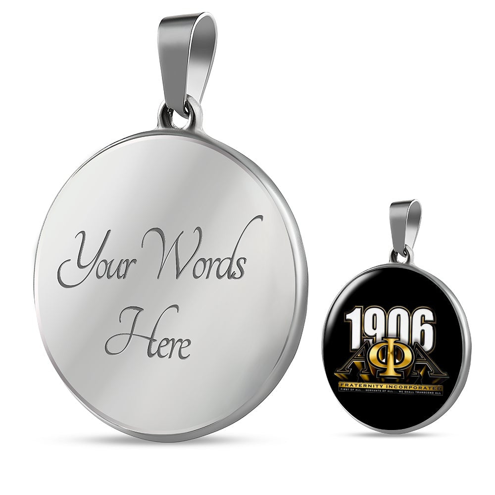 Fraternity Necklace - Personalized Alpha Phi Alpha 1906 Luxury Necklace Circle