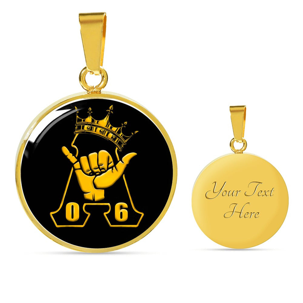 Fraternity Necklace - Personalized Alpha Phi Alpha Hand Luxury Necklace Circle