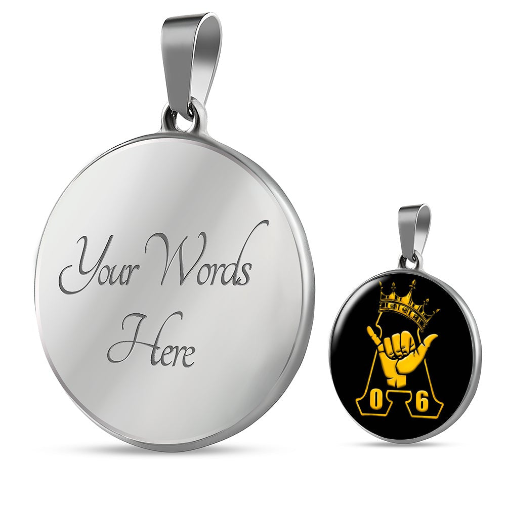 Fraternity Necklace - Personalized Alpha Phi Alpha Hand Luxury Necklace Circle