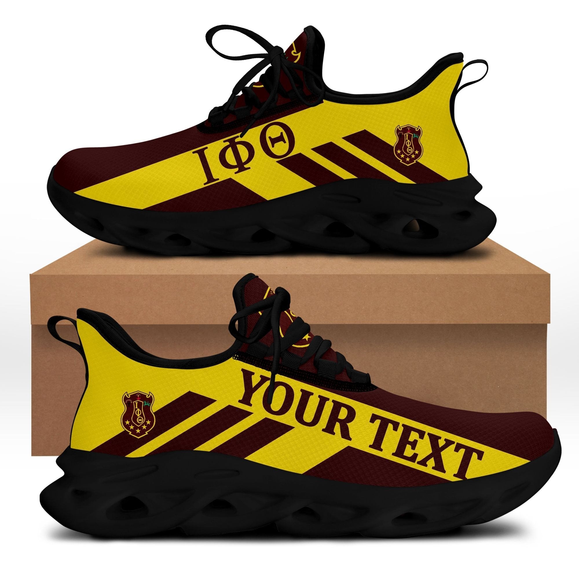 Fraternity Footwear - Personalized Iota Phi Theta Stripe Style Clunky Sneakers