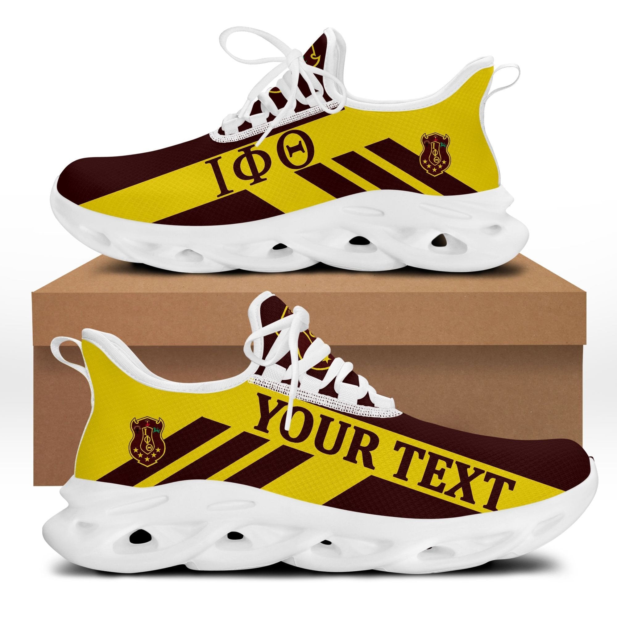 Fraternity Footwear - Personalized Iota Phi Theta Stripe Style Clunky Sneakers