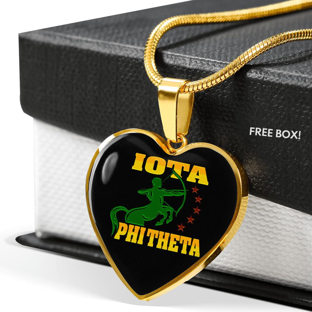 Fraternity Necklace - Iota Phi Theta Letter Luxury Necklace Heart