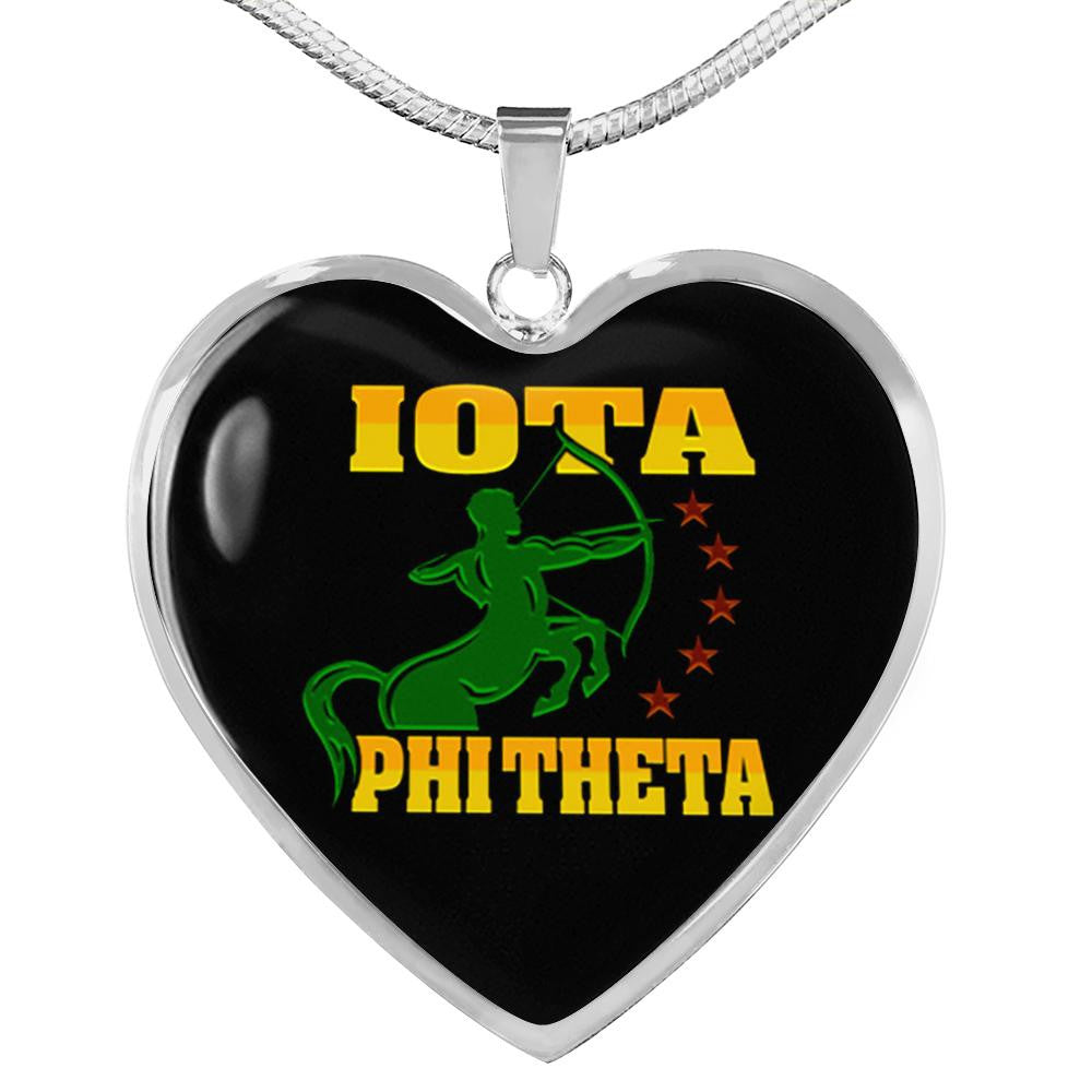 Fraternity Necklace - Iota Phi Theta Letter Luxury Necklace Heart