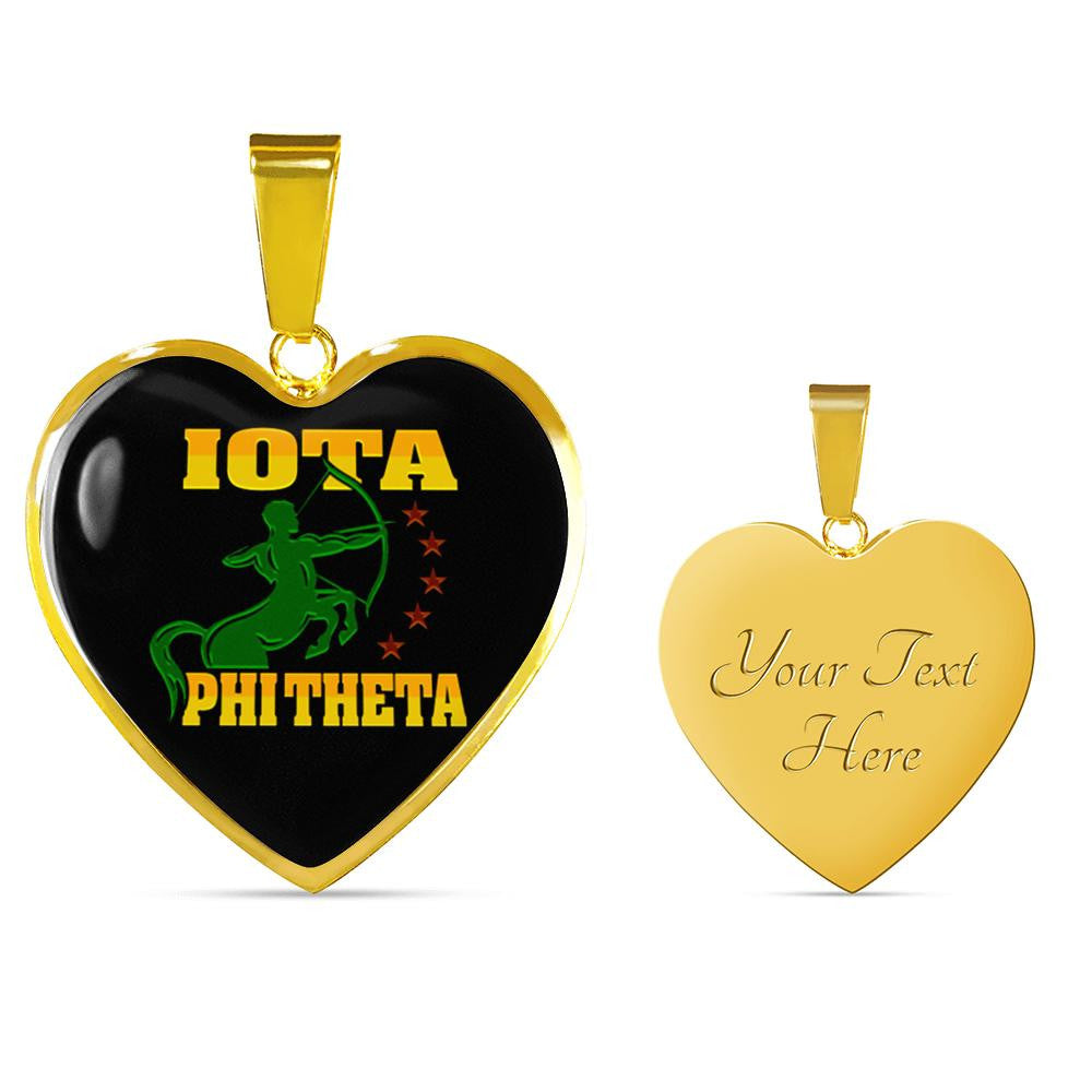Fraternity Necklace - Iota Phi Theta Letter Luxury Necklace Heart