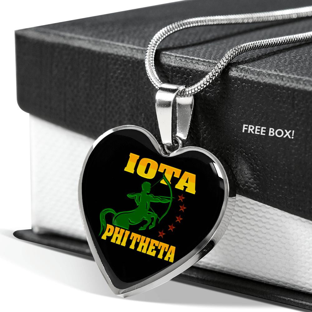Fraternity Necklace - Iota Phi Theta Letter Luxury Necklace Heart