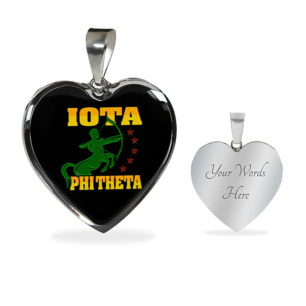 Fraternity Necklace - Iota Phi Theta Letter Luxury Necklace Heart