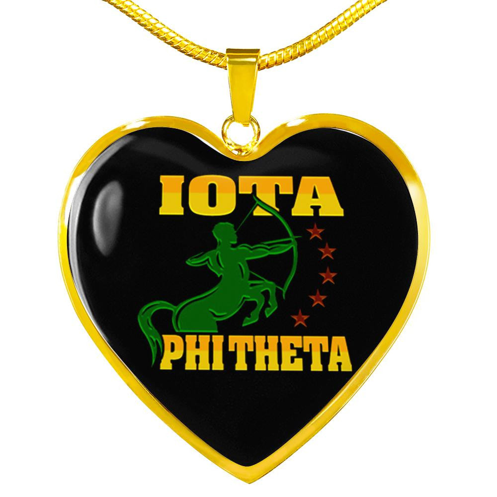 Fraternity Necklace - Iota Phi Theta Letter Luxury Necklace Heart