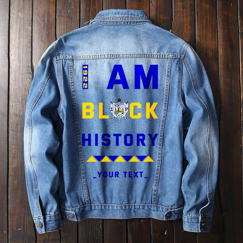 Sorority Jacket - Personalized Sigma Gamma Rho Denim Jacket I Am Black History