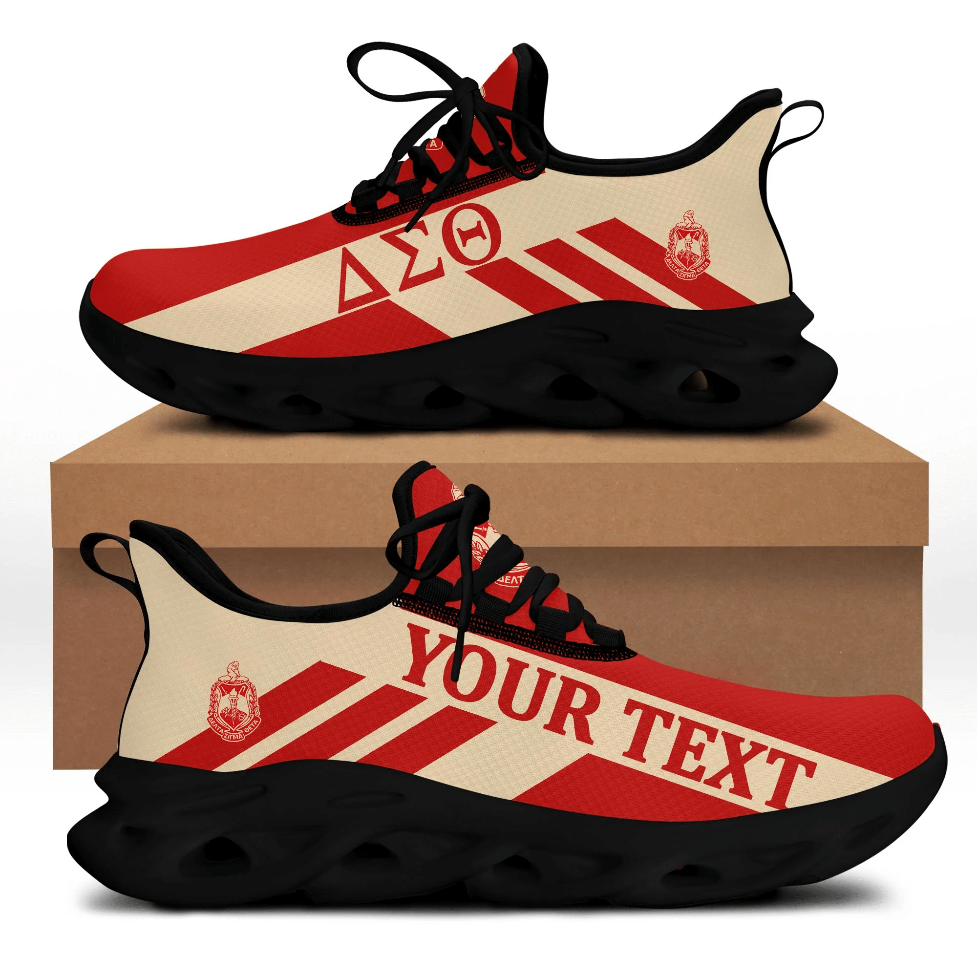 Sorority Footwear - Personalized Delta Sigma Theta Stripe Style Clunky Sneakers