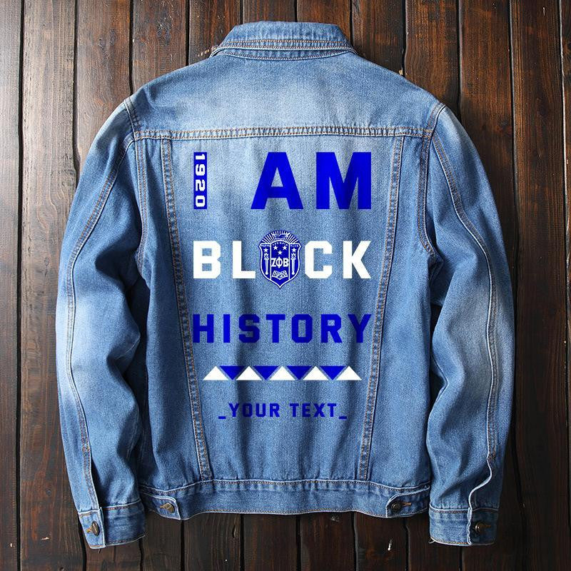 Sorority Jacket - Personalized Zeta Phi Beta Denim Jacket I Am Black History
