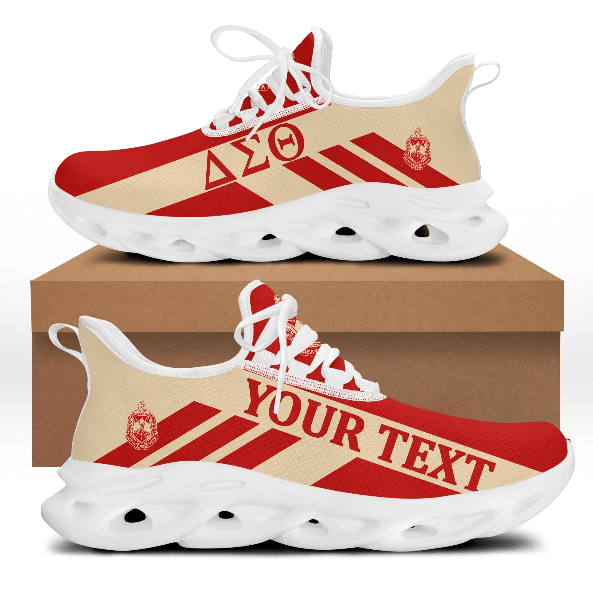 Sorority Footwear - Personalized Delta Sigma Theta Stripe Style Clunky Sneakers