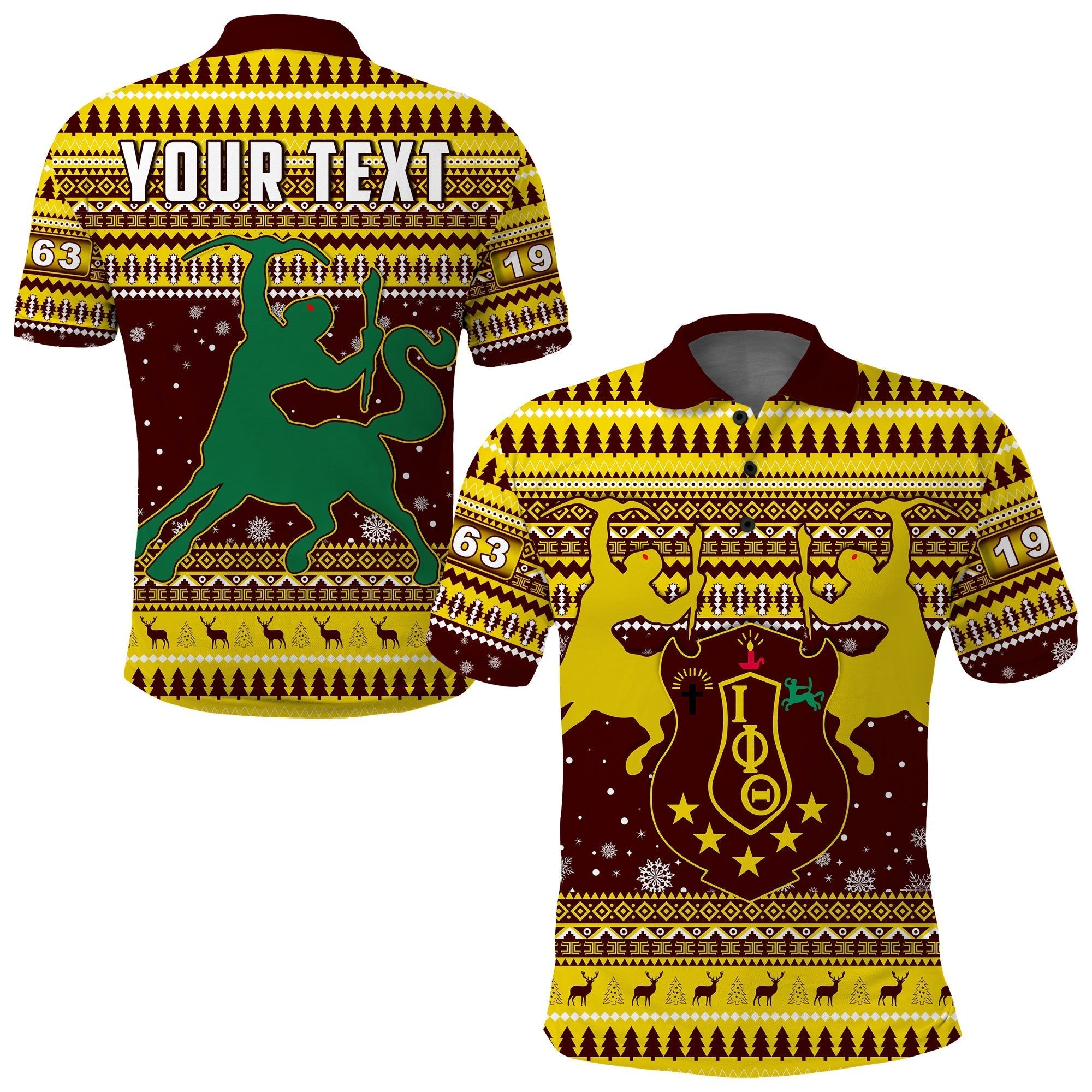 Fraternity Polo - Personalized Iota Phi Theta Christmas Polo Shirt African Pattern