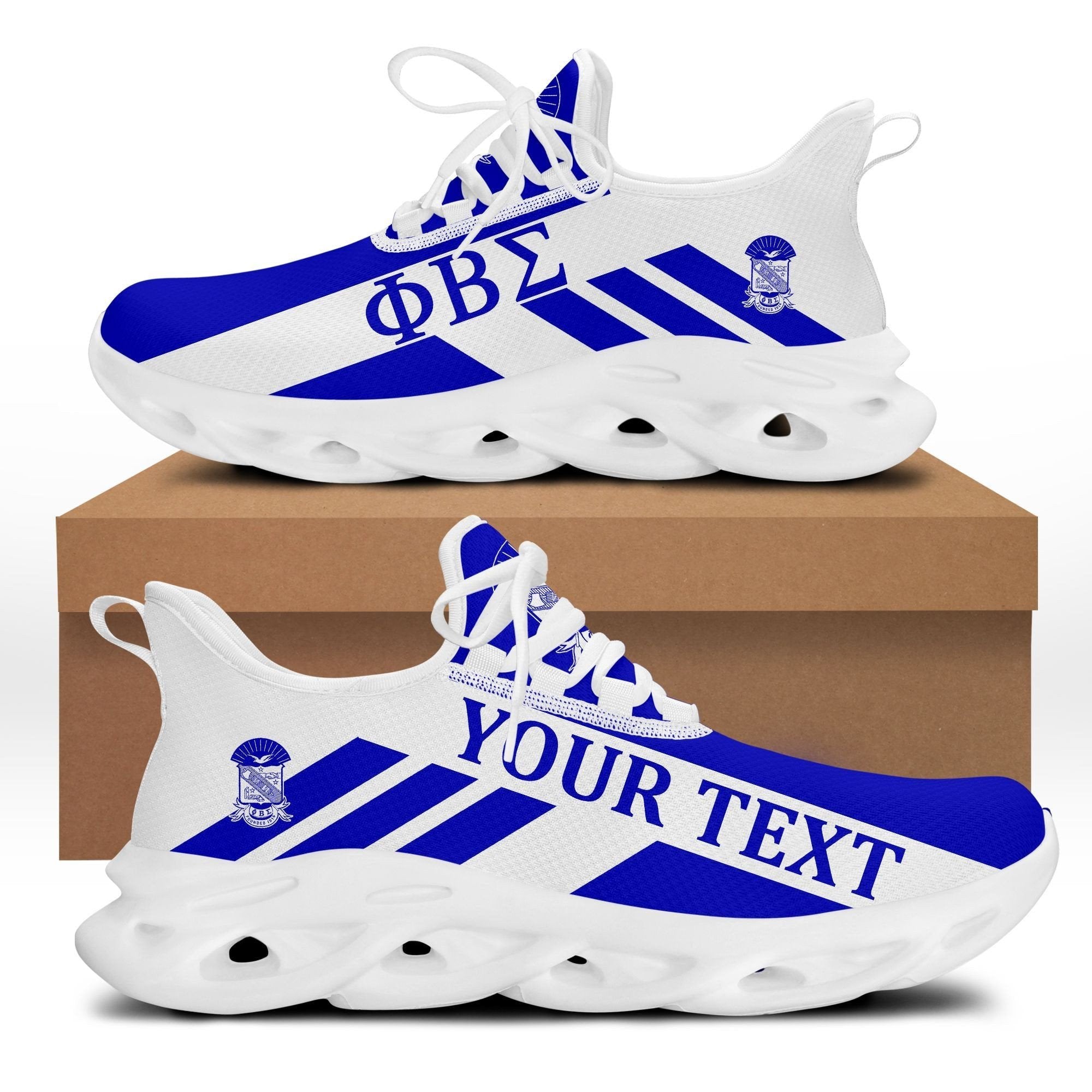 Fraternity Footwear - Personalized Phi Beta Sigma Stripe Style Clunky Sneakers