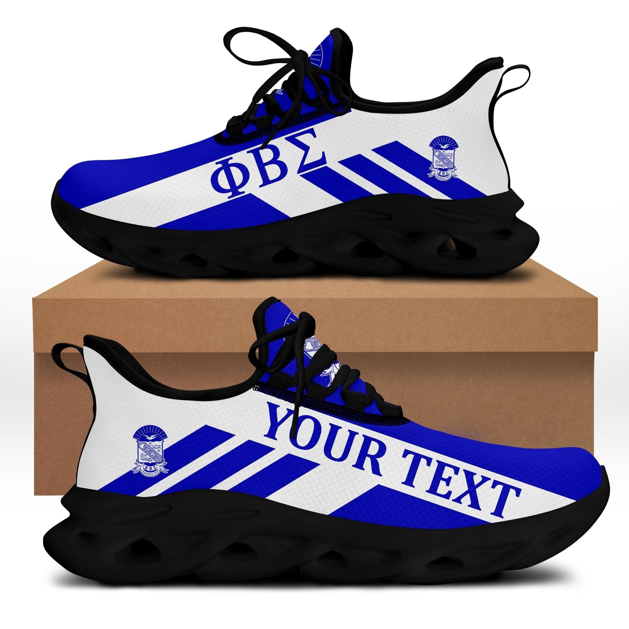 Fraternity Footwear - Personalized Phi Beta Sigma Stripe Style Clunky Sneakers