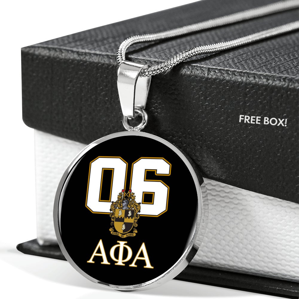 Fraternity Necklace - Personalized Alpha Phi Alpha 06 Luxury Necklace Circle