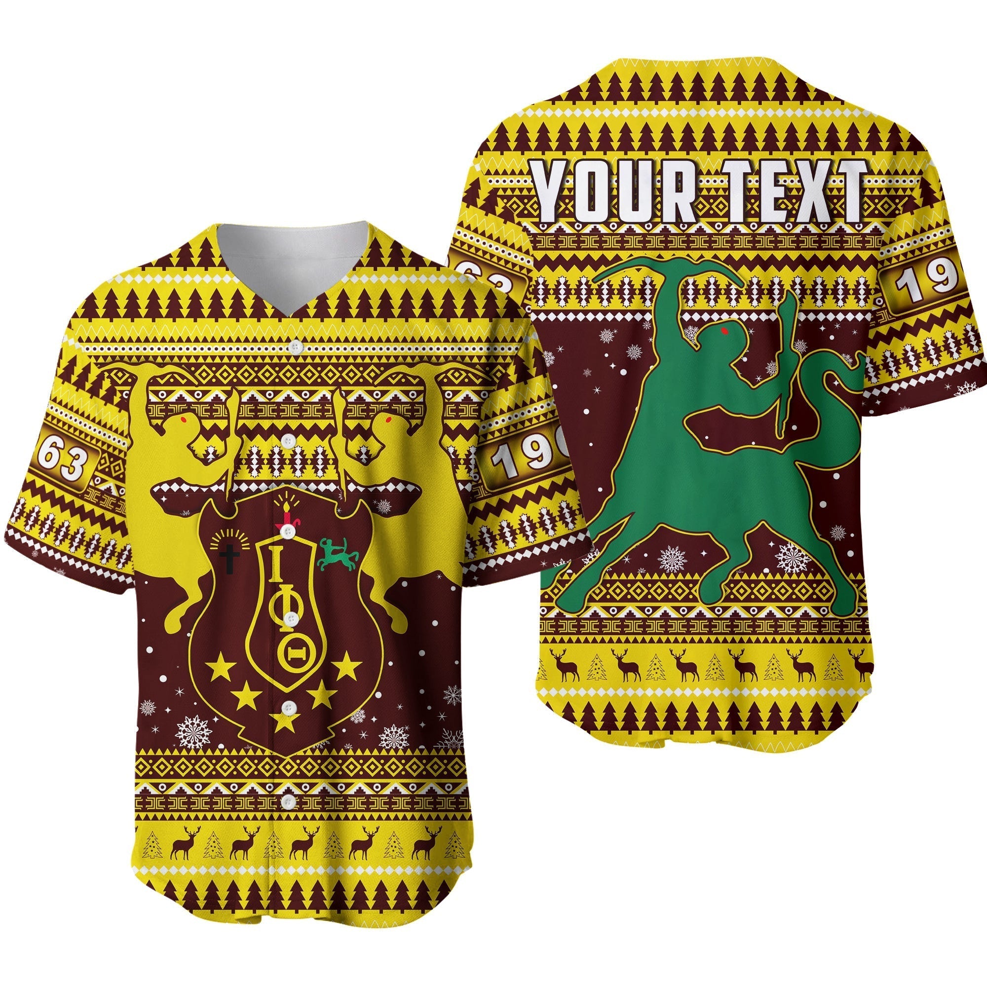 Fraternity Baseball Jersey - Personalized Iota Phi Theta Christmas Baseball Jersey African Pattern