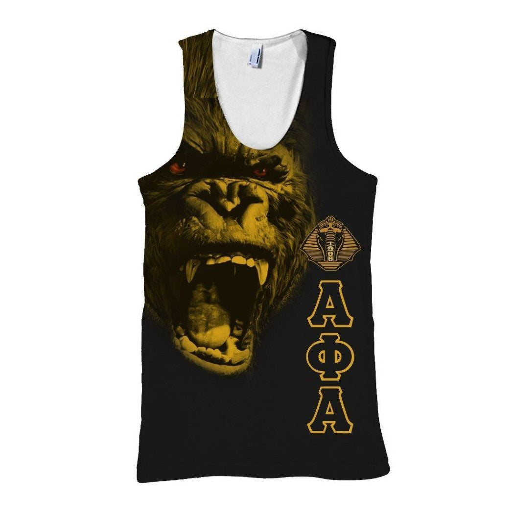 Fraternity Tank Top - Alpha Phi Alpha Big Golden King Kong Sphinx Tank Top