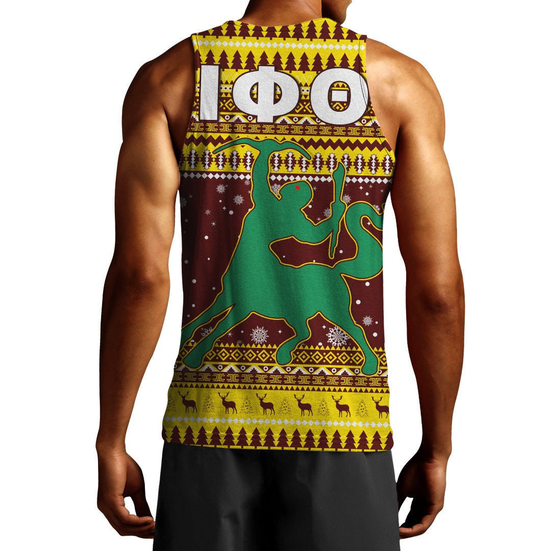 Fraternity Tank Top - Iota Phi Theta African Pattern Christmas Tank Top