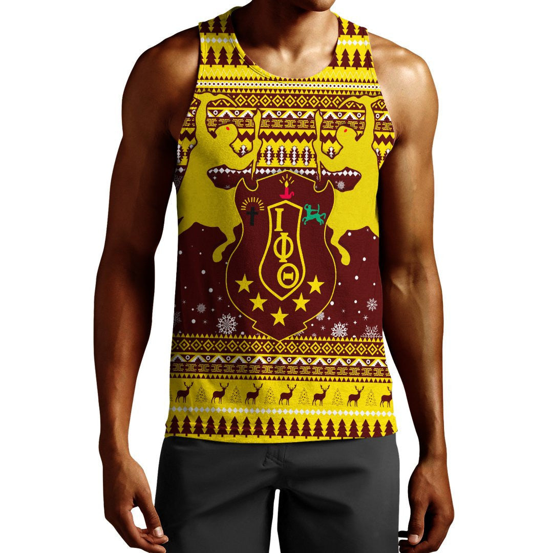 Fraternity Tank Top - Iota Phi Theta African Pattern Christmas Tank Top